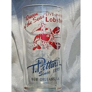 T Pittari's NEW ORLEANS Glass Queen Of The Seas Lady Riding Lobster Vintage